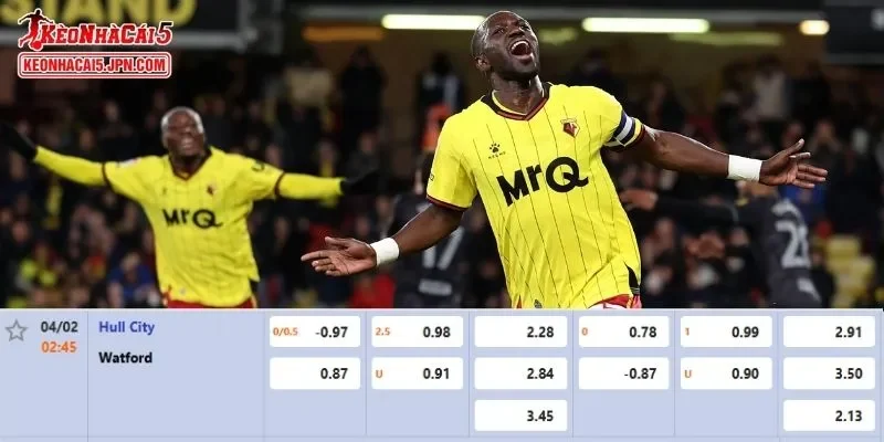 Tỷ lệ kèo chi tiết của trận Hull City vs Watford